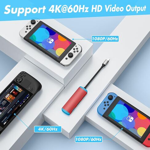 USB C to HD Adapter for Switch 2,Replacement for Official Switch Dock,USB C Docking Station with 4K@60Hz HD Port/Type C Port/USB 3.0 Port in Kuwait