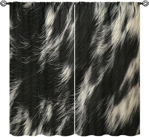 JESTRONRY Cowhide Window Curtain, Western Farm Animal Fur Brown White Cow Print Curtain for Kids Boys Girls Teens Bedroom Decor, Wildlife Rustic Farmhouse Cow Curtain 42x45 Inch Decor in Saudi Arabia