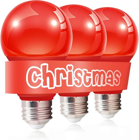 LED A19 Green Light Bulbs, 9W (60W Equivalent, E26 Base LED Green Bulb, Non-Dimmable, Christmas Decoration, Party Decoration, Porch, Front Door, Home Lighting, Holiday Lighting, Pack of 3 in Saudi Arabia