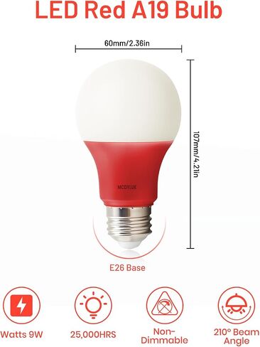 LED A19 Green Light Bulbs, 9W (60W Equivalent, E26 Base LED Green Bulb, Non-Dimmable, Christmas Decoration, Party Decoration, Porch, Front Door, Home Lighting, Holiday Lighting, Pack of 3 in Saudi Arabia
