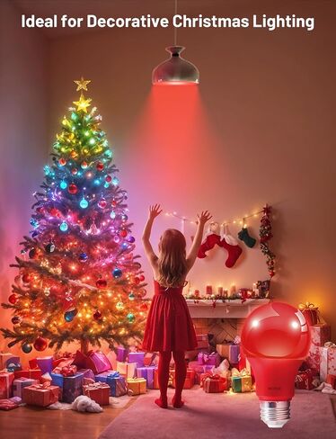 LED A19 Green Light Bulbs, 9W (60W Equivalent, E26 Base LED Green Bulb, Non-Dimmable, Christmas Decoration, Party Decoration, Porch, Front Door, Home Lighting, Holiday Lighting, Pack of 3 in Saudi Arabia