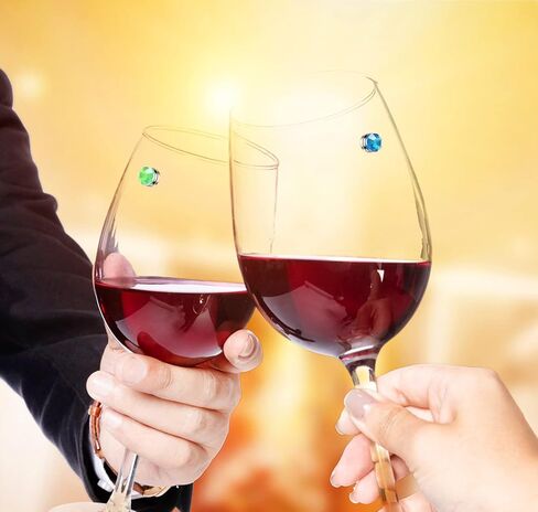 PENTA ANGEL Wine Glass Marker 12Pcs Reusable Colorful Crystal Drink Wine Cup Bottle Identifiers Label Tag for Bar Party Champagne Flutes Cocktails Martinis Tasting in Kuwait