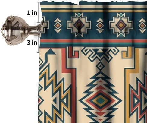 Southwestern Aztec Valances Retro Southwest Tribal Navajo Windows Curtain Valance for Kitchen Dining Room Canteens Home Decor One Panel 54x18inch in Kuwait