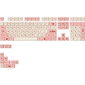 Akko PBT Keycaps Set, Dim Sum Bear OEM Profile 122-Key PBT Keycaps for Mechanical Keyboards