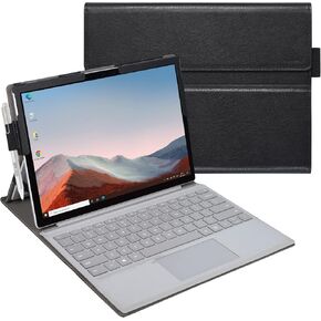 حافظة ACdream لجهاز Microsoft Surface Pro 7 Plus/Pro 7 / Pro 6 / Pro 5 / Pro 2017/ Pro 4 / Pro LTE، واقي غطاء صلب متين من جلد البولي يوريثان الفاخر، غطاء لوحة مفاتيح من نوع الدعم، وردي لامع in Kuwait