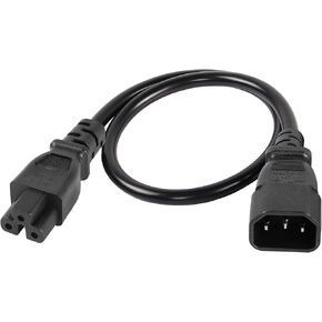 GELRHONR 0.5m C14 to C5 Power Cord,18AWG IEC 320 C14 Male to C5 Female Adapter Cable,2.5A 250V AC Mickey Mouse Female 3 Pole to C14 Laptop Power Converter Wire (Black-0.5M)