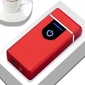 Dual Arc Lighter Electric Lighter Outdoor Windproof Lighters USB Rechargeable-Flameless-Plasma Cool Lighters for Camping, Hiking, Adventure, (Blue)