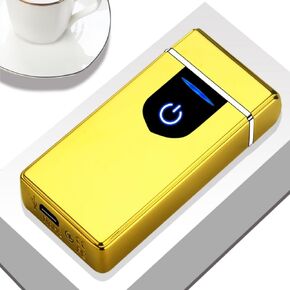Dual Arc Lighter Electric Lighter Outdoor Windproof Lighters USB Rechargeable-Flameless-Plasma Cool Lighters for Camping, Hiking, Adventure, (Blue)
