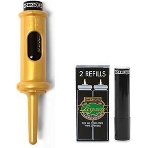 Cork Pops Original Wine Bottle Opener, With 3 13238 Refill Cartridges (Red)