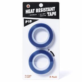 P18 Heat Tape - Blue Heat Press Tape for Vinyl Sublimation Heat Sublimation Heat Transfer, Oxidation and High Temperature Resistance Residue Free - 2Pack, 0.4inch x 54FT