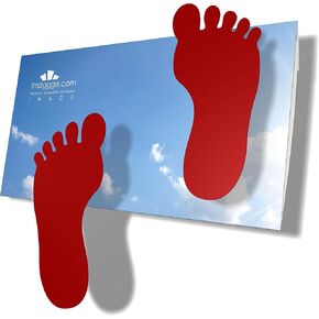 Child Footprints Stickers - for Smooth Floors, Tiles, Concrete, Vinyl, - Set of 24 red Adhesive feet