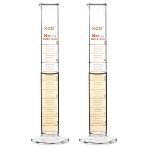 Graduated Measuring Cylinder, 2-Pack Borosilicate Glass Cylinder for Lab Graduated Cylinder, 100 ml