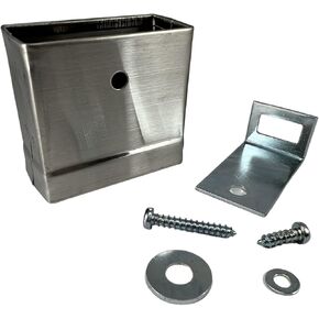 Harris Hardware TP3849-B Brushed Stainless Steel Pilaster Shoes and Brackets for 8 in. Wide x 1-1/4 in. Thick Pilasters