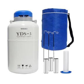 3L Liquid Nitrogen Tank Cryogenic Container Aluminum Alloy Liquid Nitrogen Dewar Static Cryogenic，Liquid nitrogen dewar for Beauty Industry, Semen Preservation, Scientific