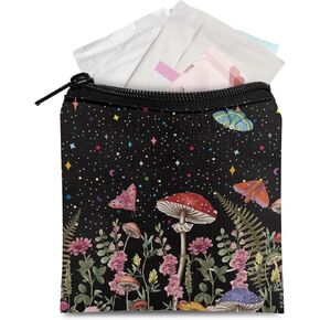 Xhuibop Cartoon Ghost Sanitary Napkin Storage Bag for Women Portable Sanitary Pad Bags Pouch with Zipper Soft Mini Cosmetic Bag for Purse First Period Gifts for Girls