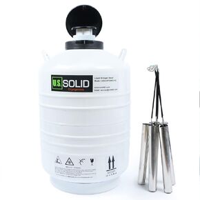 U.S.SOLID 30L Cryogenic Container Liquid Nitrogen LN2 Tank Dewar with Straps 6 Canisters, 80mm Diameter