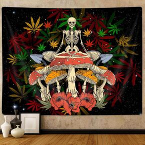 Moyrisou Rock And Roll Tapestry Wall Hanging Black And White Hippie Rock Style Lover Small Tapestries Wall Art Decor Hippy Home Decorations for Bedroom Living Room Dorm 60X40IN