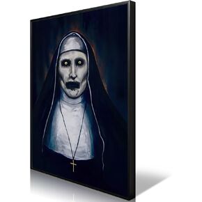 Neejaold Vintage Horror Movie Poster Artwork The Conjuring Mystery Nun Canvas Wall Art Halloween Prints Painting Classic Scary Movie Posters Halloween Room Wall Decor for Bedroom 12x16in Unframed
