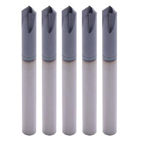 BestParts 5pcs High Performance Solid Carbide End Mill, Chamfer Mill - Single End - AlTiN Coated, 4 Flute, 90° Chamfer Angle, 3/16" Cutting Diameter, 3/16" Shank Diameter, 2" Overall Length