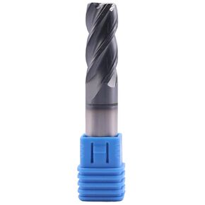 High Performance Solid Carbide Corner Radius End Mill - AlTiN Coated, 30 Degree Helix- .030" Corner Radius, 4 Flute, 1/2" Cutting Diameter, 1/2" Shank Diameter, 1-1/4" Length of Cut, 3" Overall Length