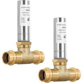 (2-Pack) Yqimtion Tee Stainless Steel Water Hammer Arrestor,1/2" Copper Press Connection, Reduce Banging Noise