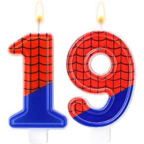 Spider Themed Birthday Candles, Grid Spider Candles Number Candles Spider Web Candles Birthday Cake Candles for Boy Birthday Party Halloween Party Supplies Decorations (10)