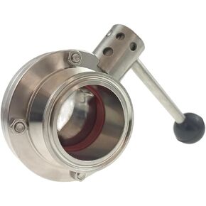 Sanitary Manually 2inch Tri Clamp Butterfly Valve with Silicone Gasket Pull Handle Type Drain Valve (2" Tube OD)