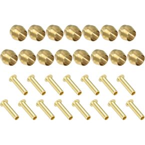 PATIKIL 1/2" Tube ID Compression Assortment Kit, 25 Set Brass Compression Sleeve Ferrule & Insert for Water Oil Air Pipe
