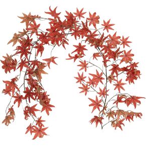 Fall Eucalyptus Garlands Boston Fern Vines 2Pcs 5.74FT Artificial Eucalyptus Leaves Vines Faux Autumn Leaves Ivy Fake Hanging Plants Rattan Indoor Outdoor Home Thanksgiving Party Fireplace Fall Decor