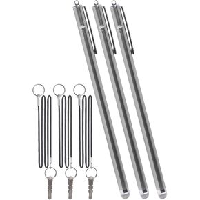 Fenix ​​- مجموعة من 3 أقلام Gold XXL طويلة للغاية [7.3 بوصة] طرف من الألياف الهجينة الدقيقة يتضمن حبل بطول 15 بوصة لهاتف iPhone 5,5c,6,6+، iPads، Samsung Galaxy S5،S6،Edge، Kindle Fire والمزيد in Kuwait