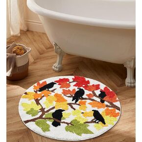 RoomTalks Fall Maple Leaves Bathroom Rugs 2x3 Fall Colored Autumn Small Throw Area Rugs for Kitchen Entryway Indoor Bedroom Laundry Washable, Country Rustic Farmhouse Cute Bath Mat Non Slip Soft