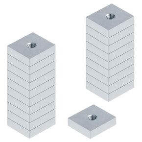 20 Pcs 3/8"-16 Tapped Hole Square Channel Washers, for 1-5/8" Strut Channels, Thickness 9.7mm, Electro-Galvanized
