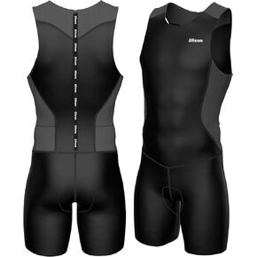 Wixen Men's Performance Triathlon Suit Sleeveless Tri Suit Padded Quick Dry Run Swim Bike