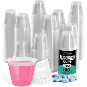 [2000 Pack - 1 oz.] Pruvade Disposable Medicine Cups with Graduated Dosage Lines for Pills or Liquid, Single Serve Measuring for Home, Nurse, Hospital, Medical Care, Resin Mixing, Mouthwash |2000 Pack