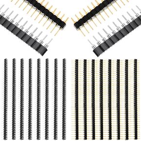 12 pcs Round Male and Female Pin Header 2.54mm 0.1inch Female/Male pins Straight Single Row Assortment Kit 1 * 40P Gold Plated Male tinned Female pin Header for Circuit Board DIY in Kuwait