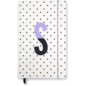 Kate Spade New York Take Note Large Polka Dot Leatherette Initial Notebook, Bound Journal Includes 168 Lined Pages and Bookmark, A (Pink)