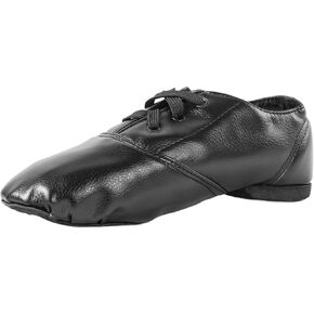 missfiona Lace Up Jazz Shoes Dance Boots PU Leather Womens Ballroom Oxford Dance Sneaker