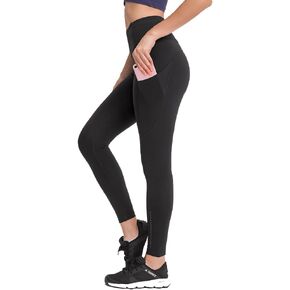 High Waistband Pocket Yoga Pants for Women's Hip Control Training Running Leggings.