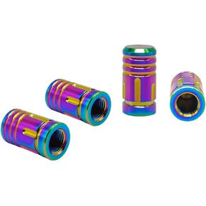 Car Tire Valve Caps 4Pcs Tyre Valve Stem Cover Black Dustproof Tire Cap Air Dust Wheel Rim Cap Anti-Rust Hexagon Design Screw-On Tire Stem Valve Caps (Black)