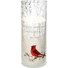 Pavilion - Heaven in Our Home Round Glass Votive Candle Holder, Sympathy Condolence Gifts for Loss of A Loved One, Tealight Candle Holder, Memorial Vase, Bereavement Gifts, Cardinal Gifts, 5" x 5"