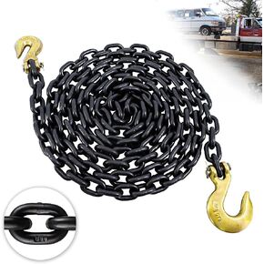G80 Log Chain 3/8'' X 15 Feet Transport Chain with Clevis Grab Hooks | Heavy Duty Safety Chain WLL 7,100 lbs for Hauling & Towing in Saudi Arabia