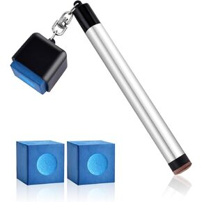 Chalk Holder for Billiards, 2 in 1 Pool Chalk Holder Pocket for Billiards, Portable Pool Snooker Chalk Holder, Billiard Cue Tip Pricker, Non-Slip Billiard Cue Tip Tool, Pool Table Accessory