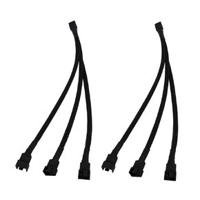 3PCS PC Fan Distributor Extension Cable 3PIN and 4PIN PWM Adapter Cable 1 in 2 PVC Insulated Cooling Fan Cable Computer Motherboard CPU Adapter Cable in Kuwait
