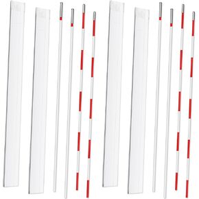 Shappy 4 Pcs Volleyball Antenna Set with Sleeve Volleyball Net Collapsible Net Antennae Volleyball Referee Equipment with Poles Red and White Volleyball Antennae