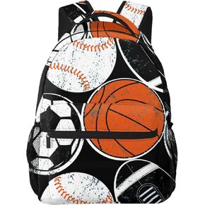 Colorful Soccer Fun Ball Backpack For School Laptop Bags Bookbag Big Casual Daypack For Student Girls Boys Kids Teens Travel Sports Work