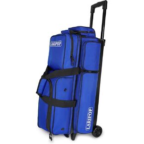 3 ball bowling bags with wheels,rolling bowling ball bag for 3 Bowling Balls & Bowling Accessories -Retractable Handle Extends to 38"