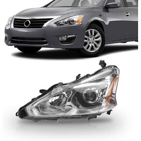 PartsFlow 2 قطعة مجموعة مصابيح أمامية هالوجين كروم الإسكان كشافات اليسار واليمين بدون لمبة ل 2013 2014 2015 نيسان ألتيما 13 14 15 نيسان ألتيما