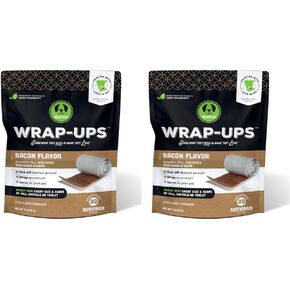 Wrap-Ups: Pill Wrapper - Bacon - 30 Servings Bag, Dogs & Cats, Pet Treat Hides Any Size Pills, All Natural Limited Ingredients, USA Made