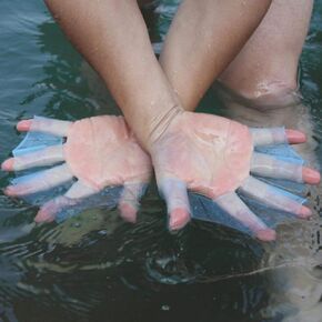 Demeras Aquatic Gloves Swimming Gloves Webbed Adult Glove Swimming Hand Paddle Swim Flippers for Snorkeling (S)