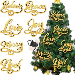 12 Pieces Christmas Wood Signs Christmas Joyful Believe Jolly Merry Wood Cutout, Christmas Plate Ornament, Christmas Wreath Sign Garland Ornament, Christmas Tree Decor (Red)